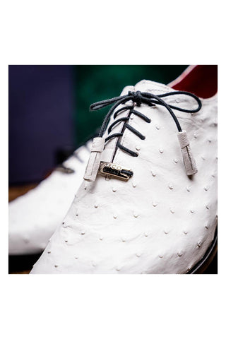 Marco Di Milano Criss White Ostrich Quill Oxfords (MDM1073)