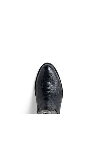 Marco Di Milano Denver Black Ostrich Skin Cowboy Boot (MDM1215)