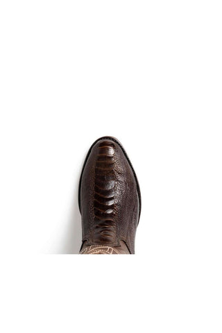 Marco Di Milano Denver Clear Brown Exotic Ostrich Skin Cowboy Boot (MDM1218)