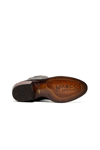 Marco Di Milano Denver Clear Brown Ostrich Skin Cowboy Boot (MDM1218)