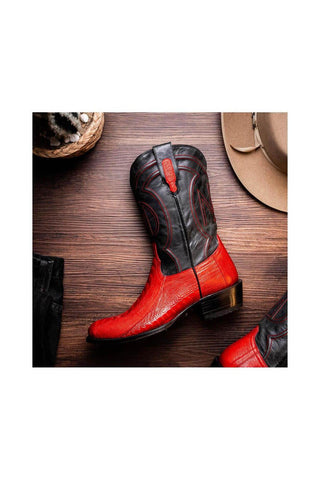 Marco Di Milano Denver Red Ostrich Cowboy Boot (MDM1216)