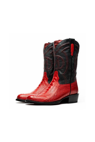 Marco Di Milano Denver Red Ostrich Cowboy Boot (MDM1216)