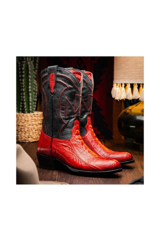 Marco Di Milano Denver Red Ostrich Cowboy Boot (MDM1216)