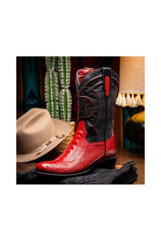 Marco Di Milano Denver Red Ostrich Cowboy Boot (MDM1216)