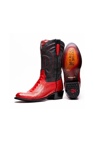 Marco Di Milano Denver Red Ostrich Cowboy Boot (MDM1216)