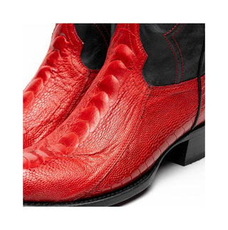 Marco Di Milano Denver Red Ostrich Skin Cowboy Boot (MDM1216)