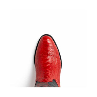 Marco Di Milano Denver Red Ostrich Skin Cowboy Boot (MDM1216)