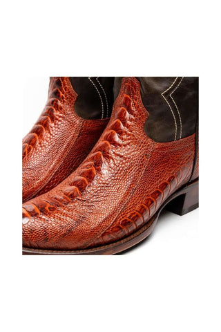 Marco Di Milano Denver Rustic Cognac Ostrich Skin Cowboy Boot (MDM1219)