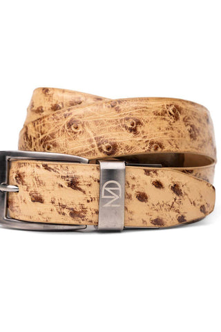 Marco Di Milano Domenico Men's Antique Orix Genuine Ostrich Skin Belts (MDMB1047)