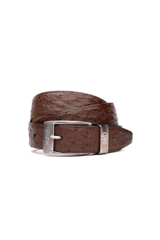 Marco Di Milano Domenico Men's Brown Genuine Ostrich Skin Belts (MDMB1047)