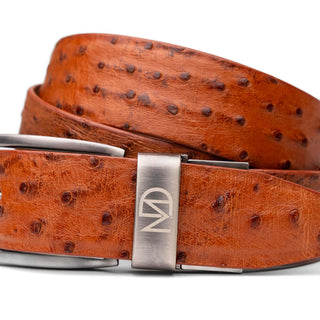 Marco Di Milano Domenico Men's Cognac Genuine Ostrich Belts (MDMB1047)