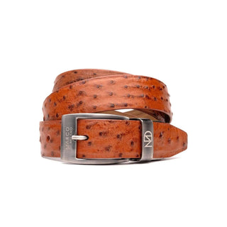 Marco Di Milano Domenico Men's Cognac Genuine Ostrich Belts (MDMB1047)