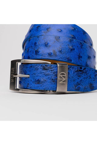 Marco Di Milano Domenico Men's Electric Blue Genuine Ostrich Skin Belts (MDMB1047)