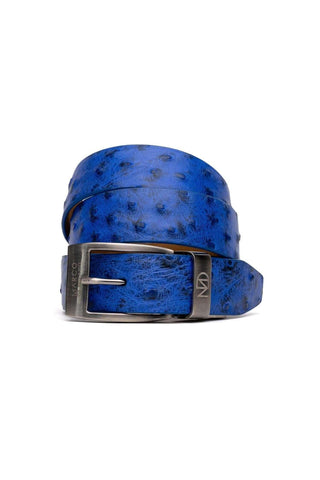 Marco Di Milano Domenico Men's Electric Blue Genuine Ostrich Skin Belts (MDMB1047)