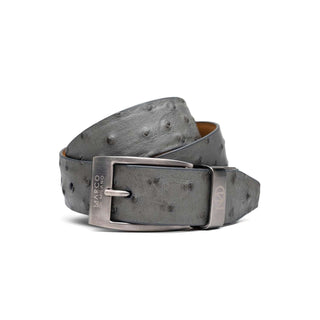 Marco Di Milano Domenico Men's Gray Genuine Ostrich Belts (MDMB1047)