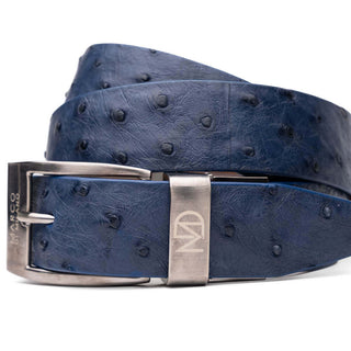Marco Di Milano Domenico Men's Navy Genuine Ostrich Belts (MDMB1047)