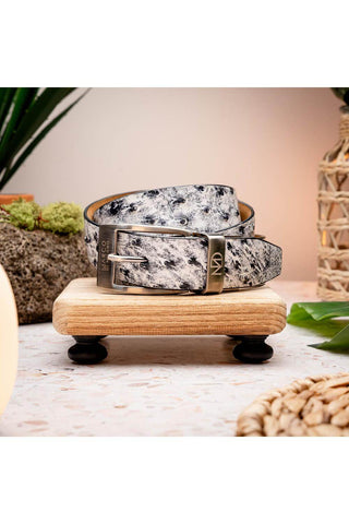 Marco Di Milano Domenico Men's Newspaper Genuine Ostrich Skin Belts (MDMB1047)
