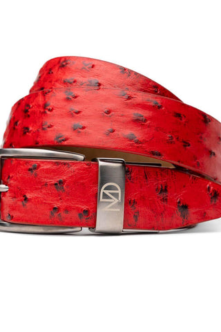 Marco Di Milano Domenico Men's Red Genuine Ostrich Skin Belts (MDMB1047)