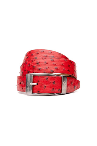 Marco Di Milano Domenico Men's Red Genuine Ostrich Skin Belts (MDMB1047)