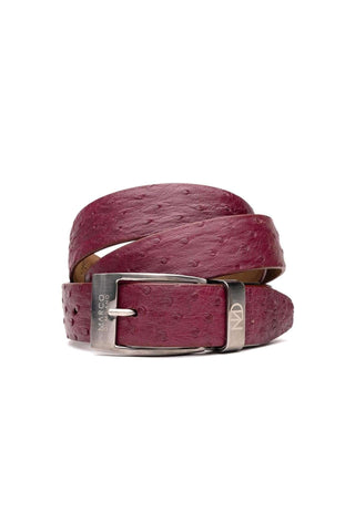 Marco Di Milano Domenico Men's Wine Genuine Ostrich Skin Belts (MDMB1047)