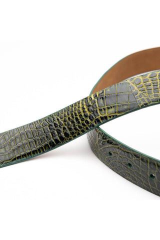 Marco Di Milano Emilio Men's Antique Green Genuine Alligator Skin Belts (MDMB1048)