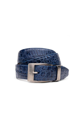 Marco Di Milano Emilio Men's Antique Navy Genuine Alligator Skin Belts (MDMB1048)