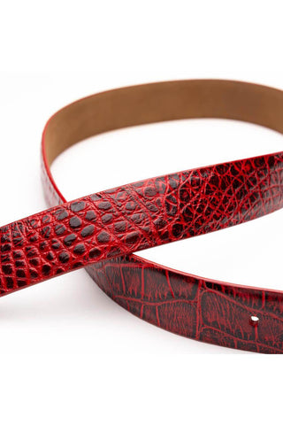 Marco Di Milano Emilio Men's Antique Red Genuine Alligator Skin Belts (MDMB1048)