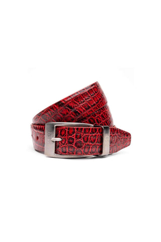 Marco Di Milano Emilio Men's Antique Red Genuine Alligator Skin Belts (MDMB1048)