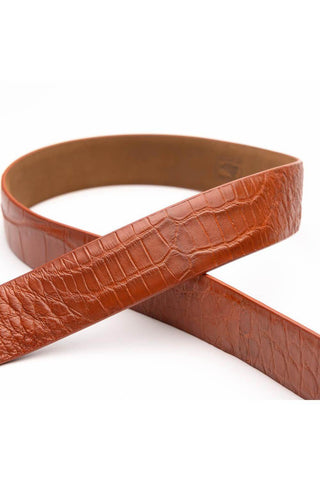 Marco Di Milano Emilio Men's Cognac Genuine Alligator Skin Belts (MDMB1048)