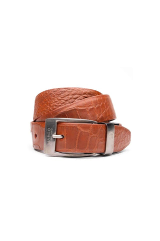 Marco Di Milano Emilio Men's Cognac Genuine Alligator Skin Belts (MDMB1048)