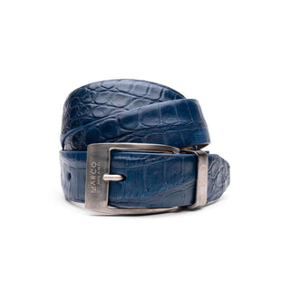 Marco Di Milano Emilio Men's Navy Genuine Alligator Skin Belts (MDMB1048)