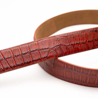 Marco Di Milano Emilio Men's Rustic Cognac Genuine Alligator Belts (MDMB1048)