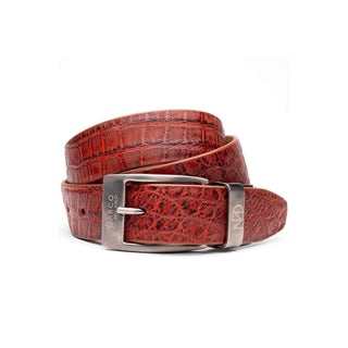 Marco Di Milano Emilio Men's Rustic Cognac Genuine Alligator Skin Belts (MDMB1048)