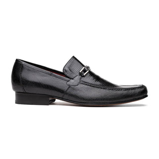 Marco Di Milano Fabro Men's Shoes Black Exotic Lizard Horsebit Loafers (MDM1079)-AmbrogioShoes