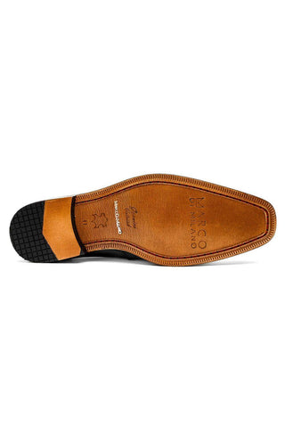 Marco Di Milano Fangio Black Genuine Ostrich Leg / Ostrich Quill Penny Loafers (MDM1112)