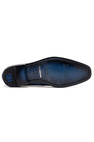 Marco Di Milano Fangio Blue Genuine Ostrich Leg / Ostrich Quill Penny Loafers (MDM1112)