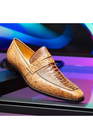 Marco Di Milano Fangio Orix Genuine Ostrich Leg / Ostrich Quill Penny Loafers (MDM1112)
