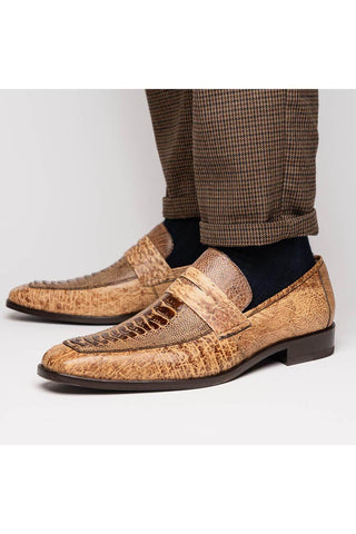 Marco Di Milano Fangio Orix Genuine Ostrich Leg / Ostrich Quill Penny Loafers (MDM1112)