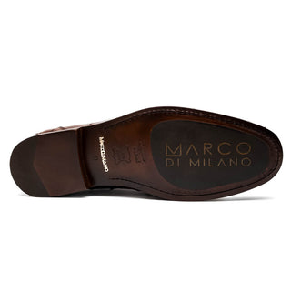 Marco Di Milano Ferrioni Men's Shoes Brown Exotic Ostrich Horsebit Moccasin loafers (MDM1173)-AmbrogioShoes