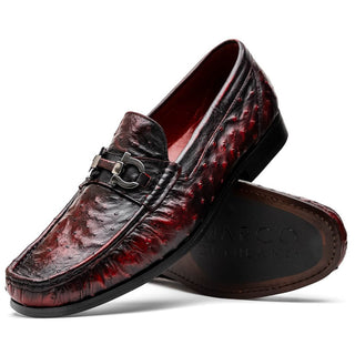 Marco Di Milano Ferrioni Men's Shoes Exotic Ostrich Horsebit Moccasin loafers (MDM1171)-AmbrogioShoes