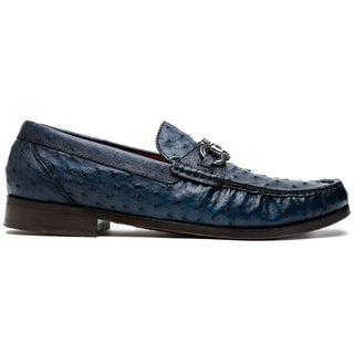 Marco Di Milano Ferrioni Men's Shoes Exotic Ostrich Horsebit Moccasin loafers (MDM1171)-AmbrogioShoes