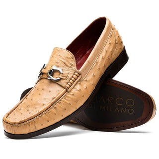 Marco Di Milano Ferrioni Men's Shoes Exotic Ostrich Horsebit Moccasin loafers (MDM1171)-AmbrogioShoes