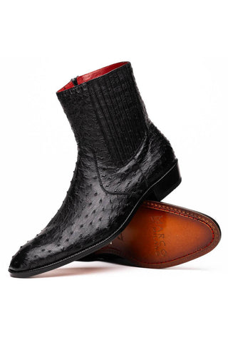 Marco Di Milano Giorgio Black Genuine Ostrich Quill Boots (MDM1151)