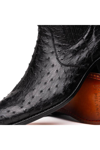 Marco Di Milano Giorgio Black Genuine Ostrich Quill Boots (MDM1151)