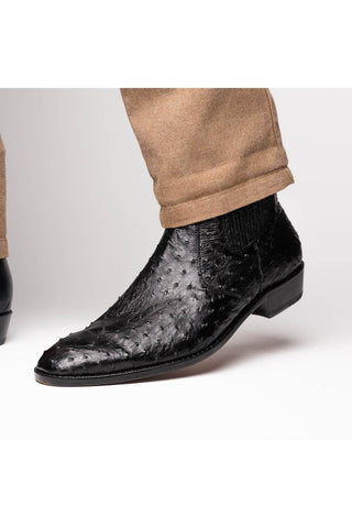 Marco Di Milano Giorgio Black Genuine Ostrich Quill Boots (MDM1151)