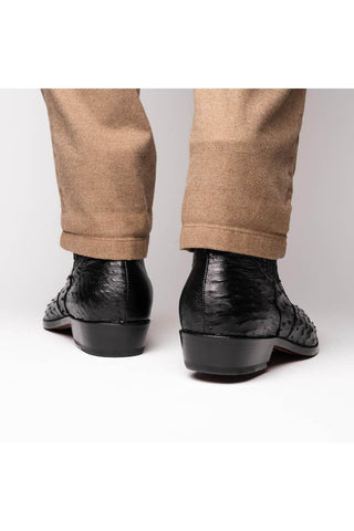 Marco Di Milano Giorgio Black Genuine Ostrich Quill Boots (MDM1151)