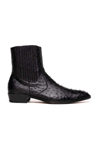 Marco Di Milano Giorgio Black Genuine Ostrich Quill Boots (MDM1151)