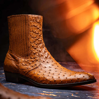 Marco Di Milano Giorgio Brandy Genuine Ostrich Quill Boots (MDM1151)