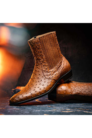 Marco Di Milano Giorgio Brandy Genuine Ostrich Quill Boots (MDM1151)