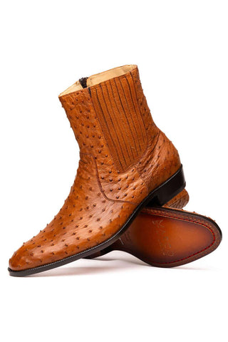 Marco Di Milano Giorgio Brandy Genuine Ostrich Quill Boots (MDM1151)